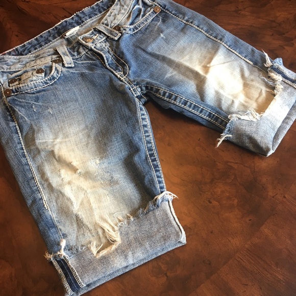 True Religion Bobby Big T Denim Shorts ~ 30 - Picture 9 of 16